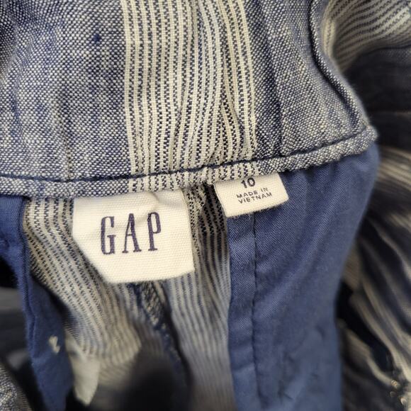 GAP Chambray Stripe Wide Led Crop Linen Pants, 10, NWT - Picture 10 of 11